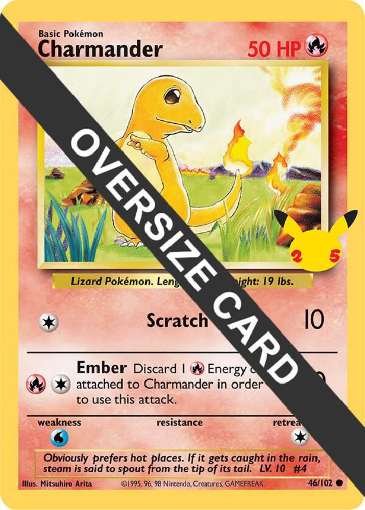 Pokémon TCG – Charmander Jumbo Oversize Card – First Partner Pack Kanto Édition Promotionelle