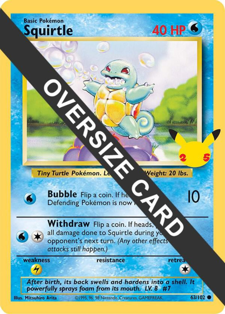 Pokémon TCG – Squirtle Jumbo Oversize Card – First Partner Pack Kanto Édition Promotionnelle